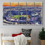 Angel Stadium Los Angeles Angels Watercolor, 5 Pieces B, Multi Panel Canvas Prints Wall Art Decor
