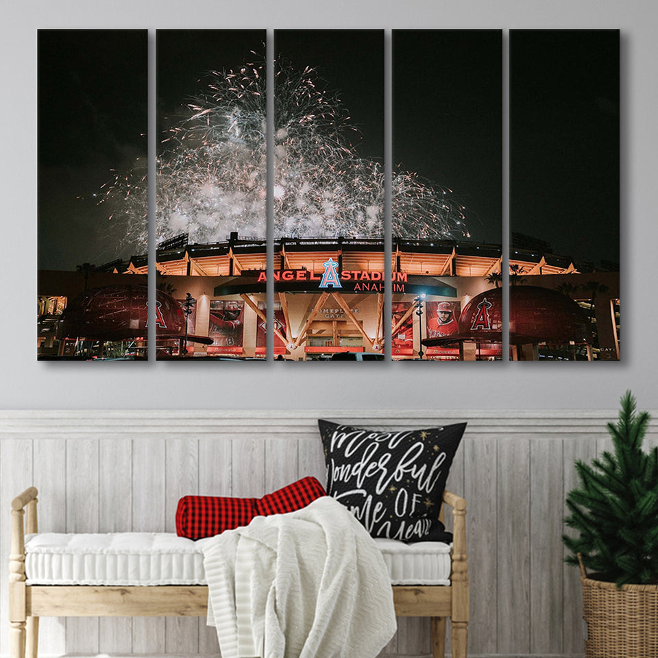 Angel Stadium Canvas Prints Los Angeles Angels Wall Art,Multi Panels B,Sport Stadium Art Prints, Fan Gift