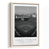 Angel Stadium La Angels Baseball Lovers Black And White Art Framed Canvas Prints Wall Art Home Decor, Floating Frame