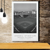Angel Stadium La Angels Baseball Lovers Black And White Art Canvas Prints Wall Art Home Decor