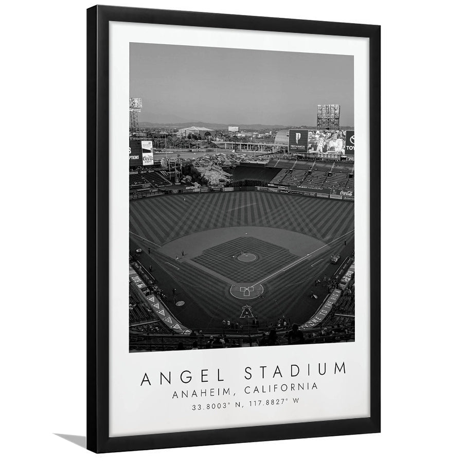 Angel Stadium La Angels Baseball Lovers Black And White Art Framed Art  Prints Wall Art Decor, Framed Picture - Main Image