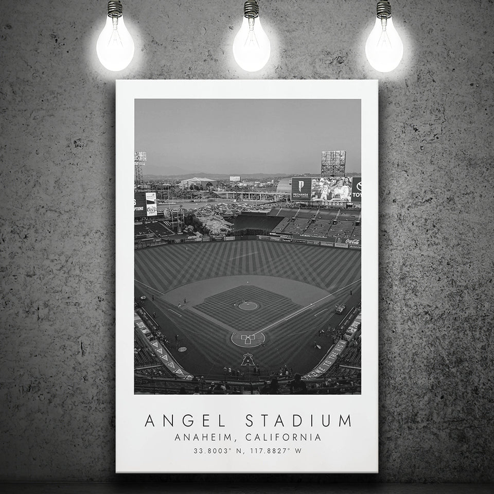 Angel Stadium La Angels Baseball Lovers Black And White Art Canvas Prints Wall Art Home Decor