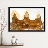 Angkor Ruins In Cambodia, Angkor Wall Art, Angkor Ruins Painting, Framed Canvas Prints Wall Art Home Decor,Floating Frame