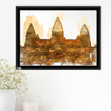 Angkor Ruins In Cambodia, Angkor Wall Art, Angkor Ruins Painting, Framed Canvas Prints Wall Art Home Decor,Floating Frame