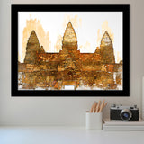 Angkor Ruins In Cambodia, Angkor Wall Art, Angkor Ruins Painting, Framed Art Prints Wall Art Home Decor, Ready to Hang