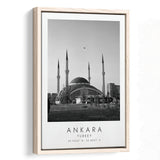 Ankara, Turkey Black And White Art Framed Canvas Prints Wall Art Home Decor, Floating Frame
