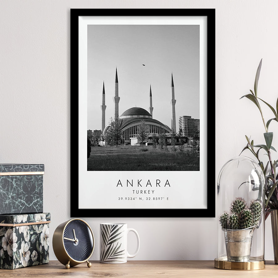 Ankara, Turkey Black And White Art Framed Art Prints Wall Art Decor, Framed Picture
