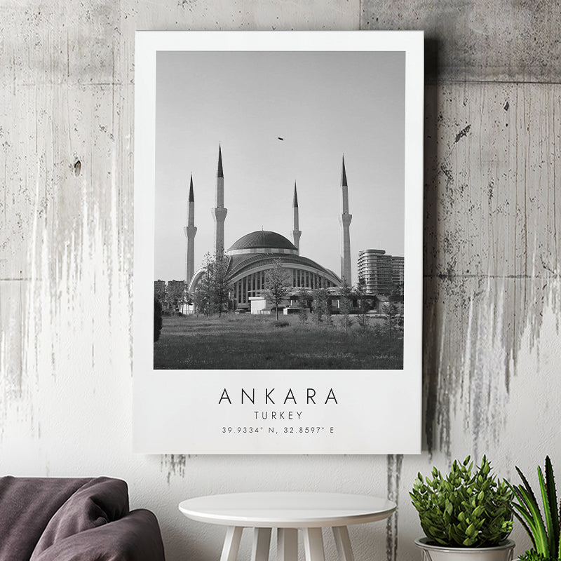 Ankara, Turkey Black And White Art Canvas Prints Wall Art Home Decor
