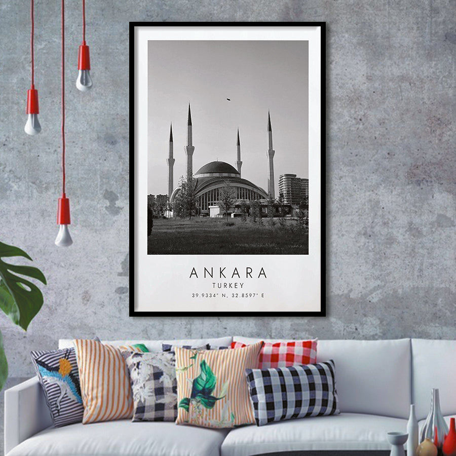 Ankara, Turkey Black And White Art Framed Art Prints Wall Art Decor, Framed Picture