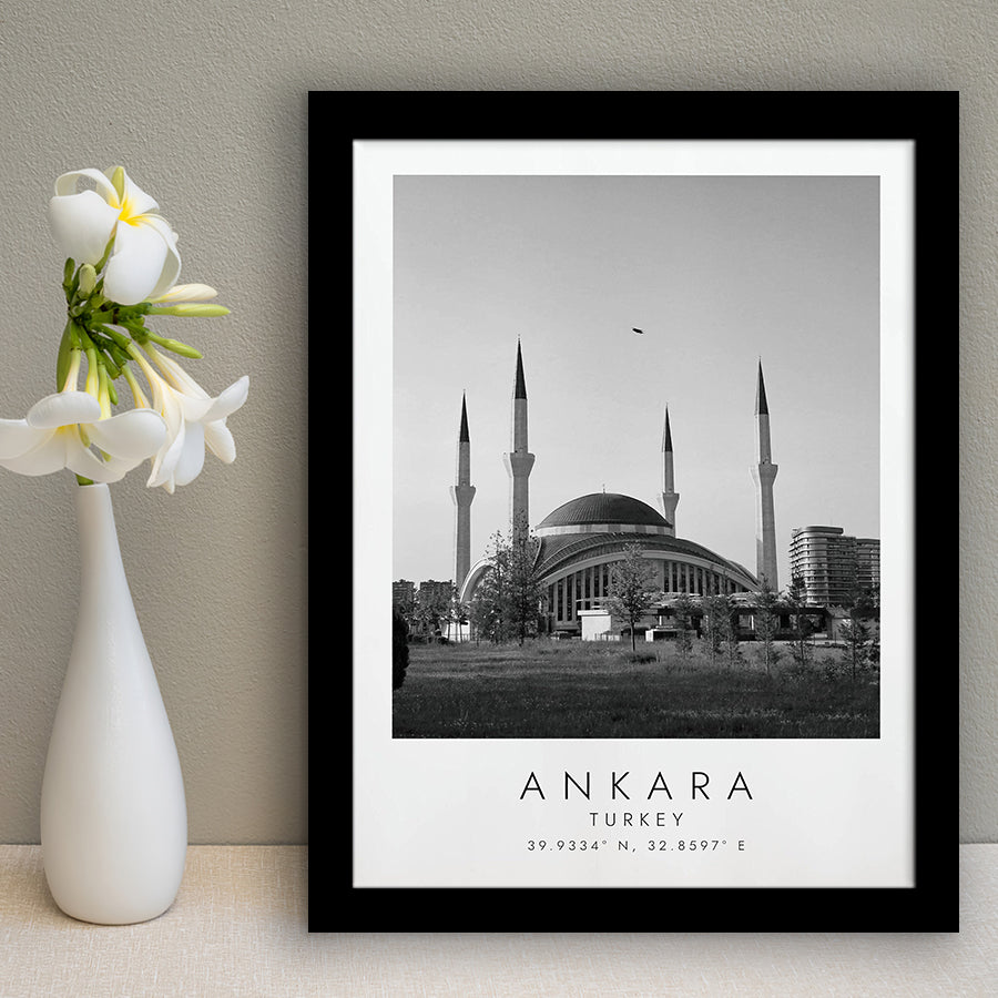 Ankara, Turkey Black And White Art Framed Art Prints Wall Art Decor, Framed Picture
