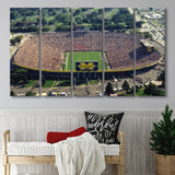 Ann Arbor Michigan, Stadium Canvas, Sport Art, Gift for him, Multi Panels B, Canvas Prints Wall Art Decor