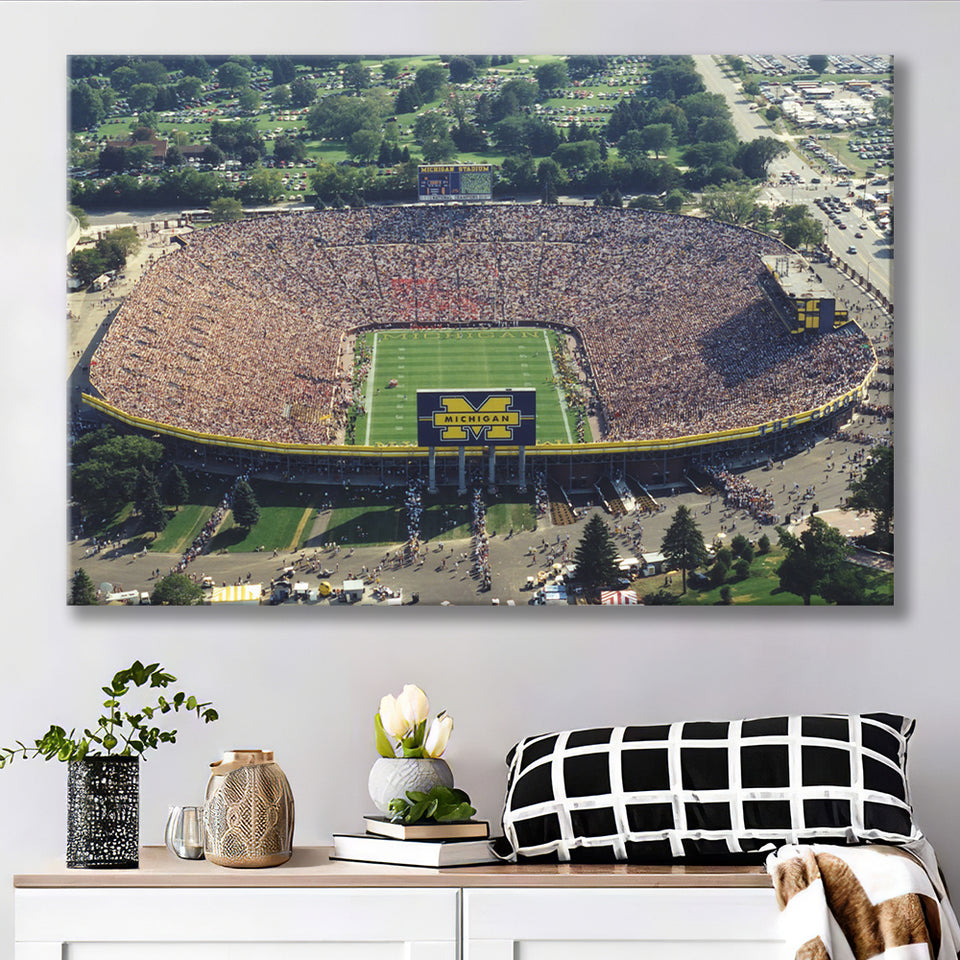 Ann Arbor Michigan, Stadium Canvas, Sport Art, Gift for him, Fan Gift, Canvas Prints Wall Art Decor