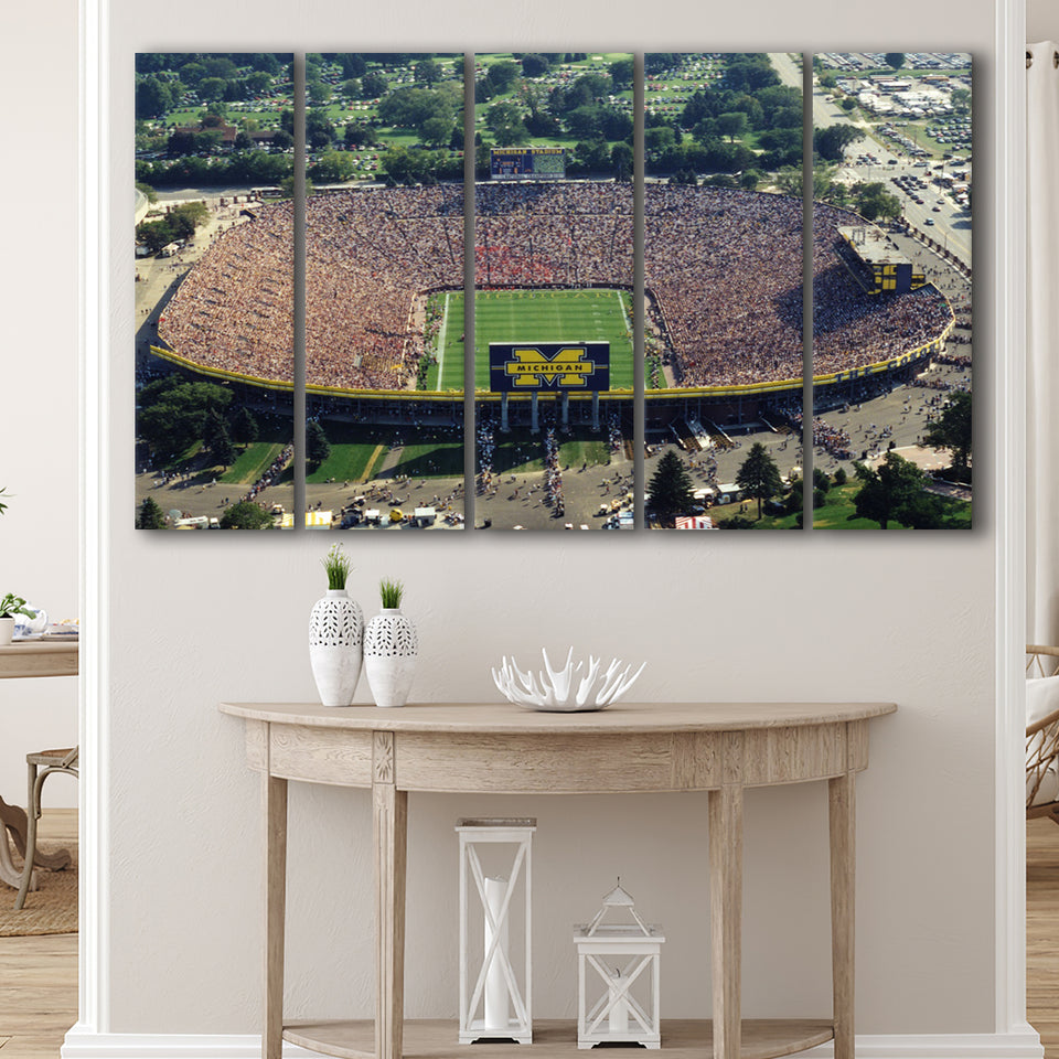 Ann Arbor Michigan, Stadium Canvas, Sport Art, Gift for him, Multi Panels B, Canvas Prints Wall Art Decor