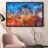 Annapolis Maryland Usa Downtown Cityscape On City Art Watercolor Framed Canvas Prints Wall Art Home Decor,Floating Frame
