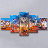 Annapolis Maryland Usa Downtown Cityscape On 5 Pieces Mixed Canvas Prints Wall Art Home Decor