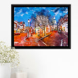 Annapolis Maryland Usa Downtown Cityscape On City Art Watercolor Framed Canvas Prints Wall Art Home Decor,Floating Frame