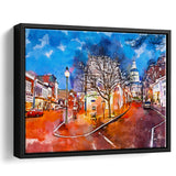 Annapolis Maryland Usa Downtown Cityscape On City Art Watercolor Framed Canvas Prints Wall Art Home Decor,Floating Frame