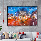 Annapolis Maryland Usa Downtown Cityscape On City Art Watercolor Framed Art Prints Wall Art Decor,Framed Picture
