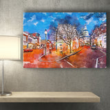 Annapolis Maryland Usa Downtown Cityscape On City Art Watercolor Canvas Prints Wall Art Home Decor, Large Canvas