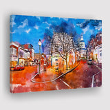 Annapolis Maryland Usa Downtown Cityscape On City Art Watercolor Canvas Prints Wall Art Home Decor, Large Canvas