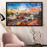 Annapolis Maryland Usa Downtown View Over City Art Watercolor Framed Canvas Prints Wall Art Home Decor,Floating Frame