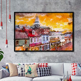 Annapolis Maryland Usa Downtown View Over V1 City Art Watercolor Framed Art Prints Wall Art Decor,Framed Picture