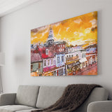Annapolis Maryland Usa Downtown View Over V1 City Art Watercolor Canvas Prints Wall Art Home Decor, Large Canvas