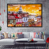 Annapolis Maryland Usa Downtown View Over V1 City Art Watercolor Framed Canvas Prints Wall Art Home Decor,Floating Frame