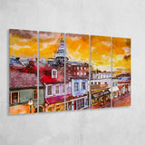 Annapolis Maryland Usa Downtown View Over V1 5 Pieces Extra Large Canvas Prints Wall Art Home Decor