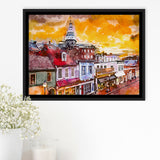 Annapolis Maryland Usa Downtown View Over V1 City Art Watercolor Framed Canvas Prints Wall Art Home Decor,Floating Frame