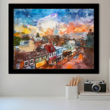 Annapolis Maryland Usa Downtown View Over City Art Watercolor Framed Art Prints Wall Art Decor,Framed Picture