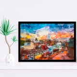 Annapolis Maryland Usa Downtown View Over City Art Watercolor Framed Art Prints Wall Art Decor,Framed Picture