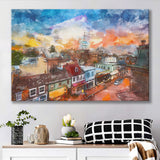 Annapolis Maryland Usa Downtown View Over City Art Watercolor Canvas Prints Wall Art Home Decor, Large Canvas