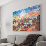 Annapolis Maryland Usa Downtown View Over City Art Watercolor Canvas Prints Wall Art Home Decor, Large Canvas