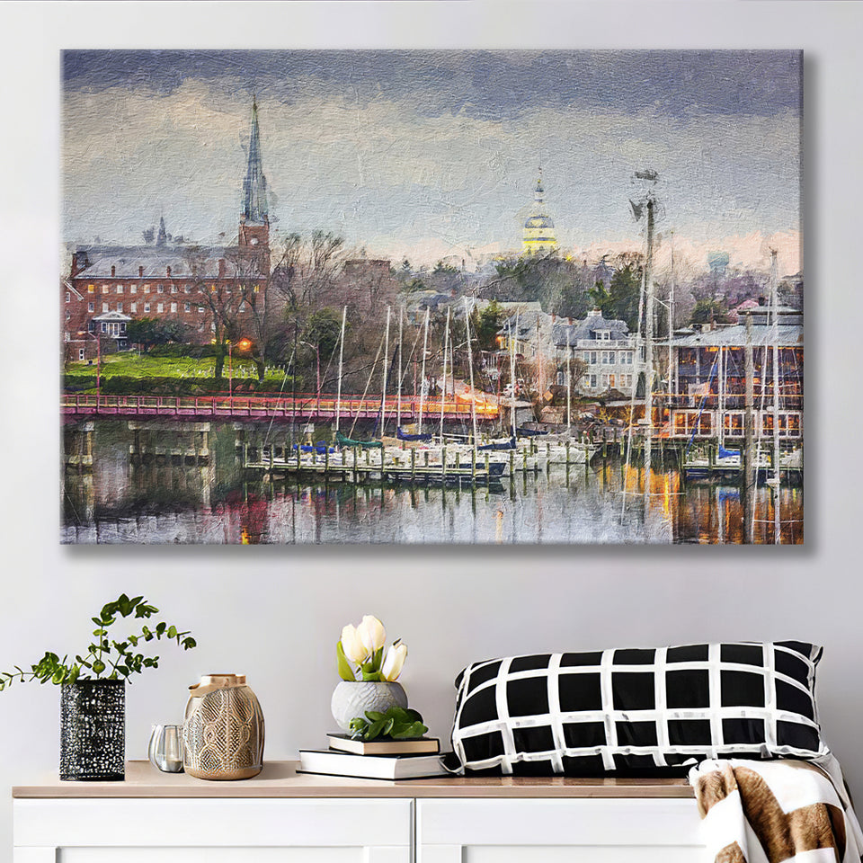 Annapolis Cityscape Maryland Canvas Prints Wall Art Decor - Paiting Canvas, Art Prints, Wall Decor, For Sale