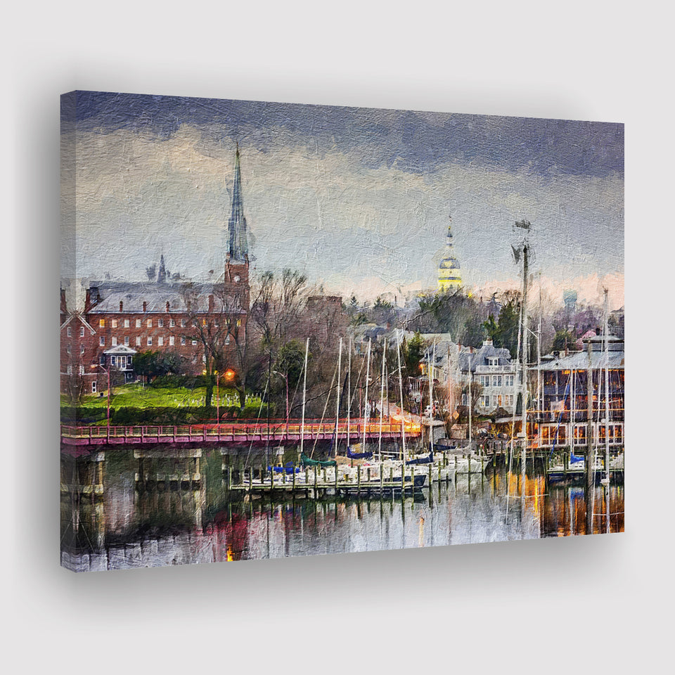Annapolis Cityscape Maryland Canvas Prints Wall Art Decor - Paiting Canvas, Art Prints, Wall Decor, For Sale