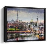 Annapolis Cityscape Maryland Framed Canvas Prints Wall Art Decor - Paiting Canvas, Art Prints, Floating Frame