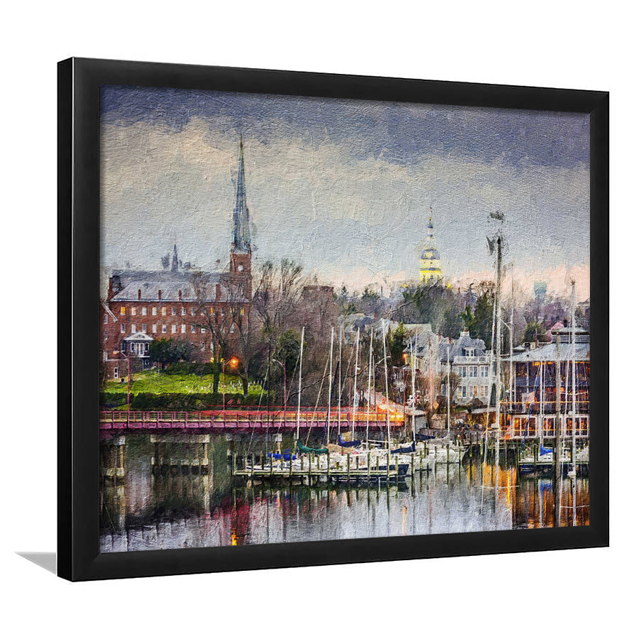 Annapolis Cityscape Maryland Framed Art Prints Wall Decor - Painting Prints, Framed Picture, Home Decor