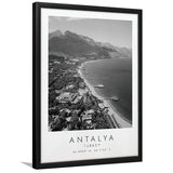 Antalya, Turkey Black And White Art Framed Art Prints Wall Art Decor, Framed Picture
