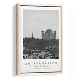 Antananarivo, Madagascar Black And White Art Framed Canvas Prints Wall Art Home Decor, Floating Frame