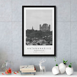 Antananarivo, Madagascar Black And White Art Framed Canvas Prints Wall Art Home Decor, Floating Frame