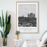 Antananarivo, Madagascar Black And White Art Framed Canvas Prints Wall Art Home Decor, Floating Frame