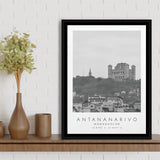 Antananarivo, Madagascar Black And White Art Framed Canvas Prints Wall Art Home Decor, Floating Frame