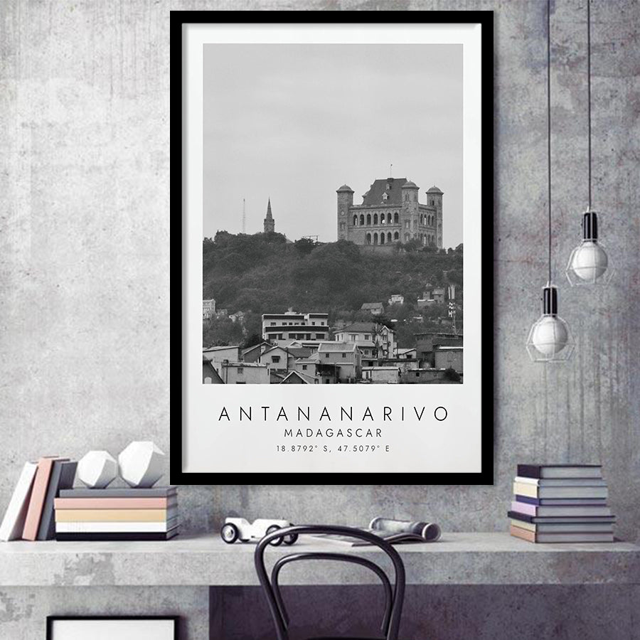 Antananarivo, Madagascar Black And White Art Framed Art Prints Wall Art Decor, Framed Picture
