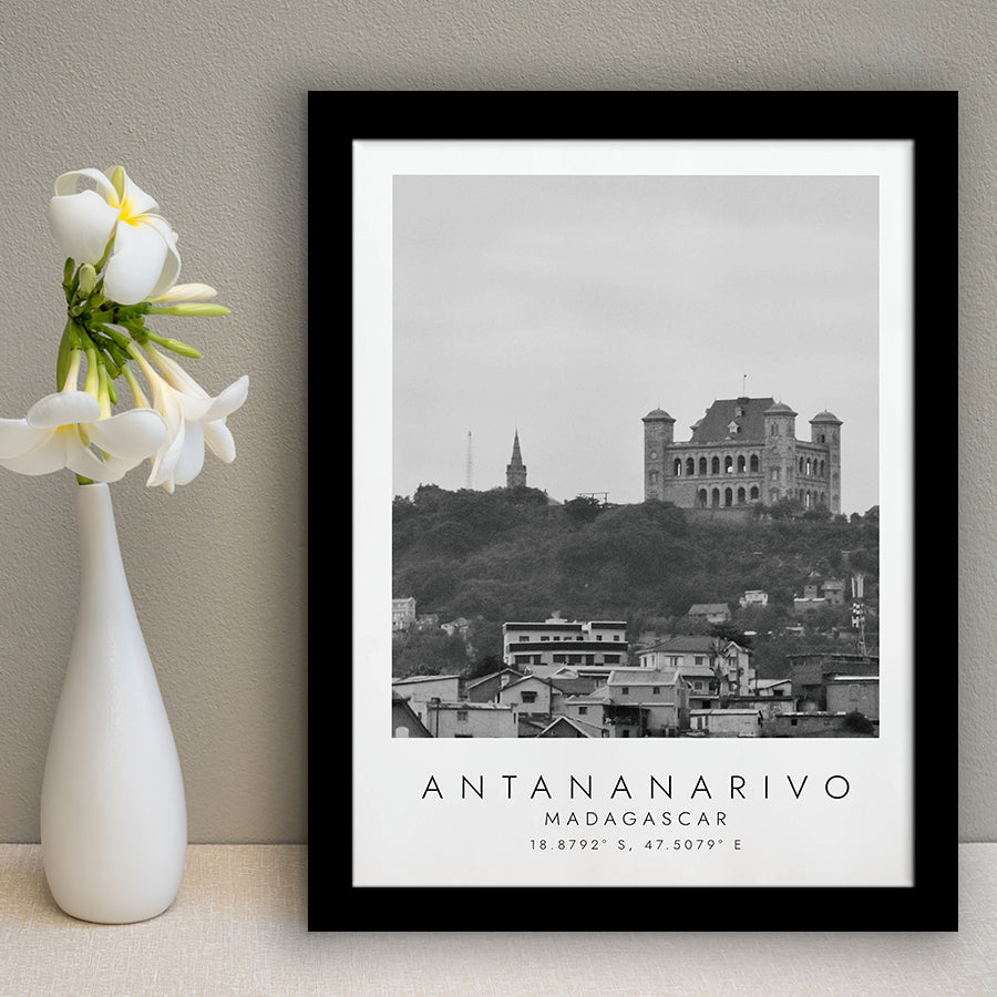 Antananarivo, Madagascar Black And White Art Framed Art Prints Wall Art Decor, Framed Picture