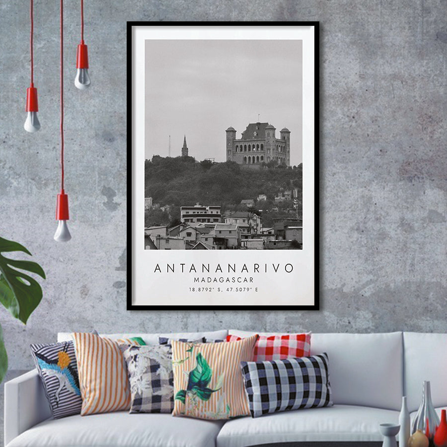 Antananarivo, Madagascar Black And White Art Framed Art Prints Wall Art Decor, Framed Picture