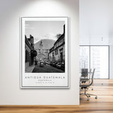 Antigua Guatemala, Guatemala Black And White Art Framed Canvas Prints Wall Art Home Decor, Floating Frame