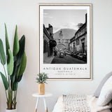 Antigua Guatemala, Guatemala Black And White Art Framed Canvas Prints Wall Art Home Decor, Floating Frame
