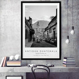 Antigua Guatemala, Guatemala Black And White Art Framed Art Prints Wall Art Decor, Framed Picture