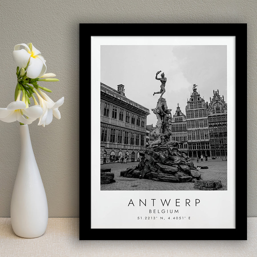 Antwerp, Belgium Black And White Art Framed Art Prints Wall Art Decor, Framed Picture